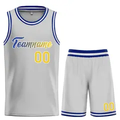 Gray Yellow-White Heal Classic Sets Basketball Jersey