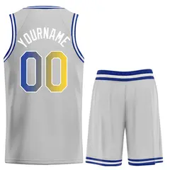Gray Yellow-White Heal Classic Sets Basketball Jersey 2
