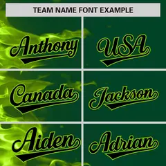 Green 3D Flame Authentic Baseball Jersey 3