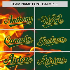 Green 3D Flame Varsity Full-Zip Letterman Bomber Jacket 3
