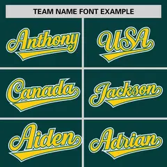Green 3D Flower Design Authentic Baseball Jersey 3