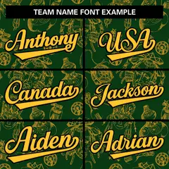 Green 3D Graffiti Pattern Baseball Jersey 3