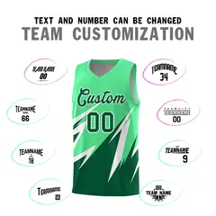 Green Abstract Mountain Pattern Basketball Jersey 3