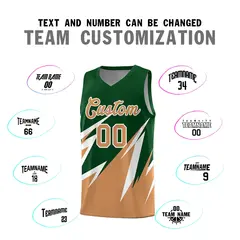 Green Abstract Mountain Pattern Basketball Jersey 3