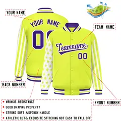Green American Flag Varsity Full-Snap Raglan Letterman Bomber Jacket 2