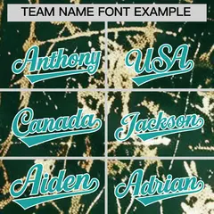 Green Aqua Metallic Gold Splatter Baseball Jersey 4