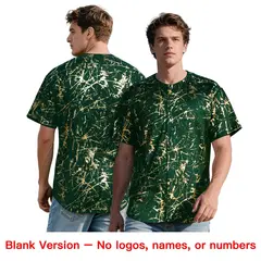 Green Aqua Metallic Gold Splatter Baseball Jersey 7