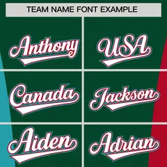 Green Aqua Red Three-Color Block Varsity Letterman Jacket 3