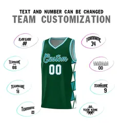 Green Aqua White Side Triangle Splicing Basketball Jersey 3