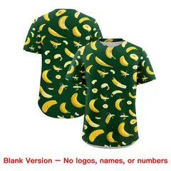 Green Banana Graffiti Pattern Fashion Baseball Jersey 7