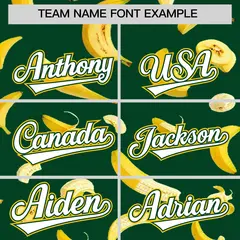 Green Banana Pattern Varsity Letterman Bomber Jacket 6