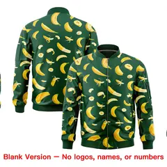 Green Banana Pattern Varsity Letterman Bomber Jacket 8