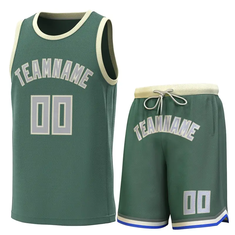 Green Beige Classic Sets Basketball Jersey