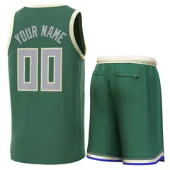 Green Beige Classic Sets Basketball Jersey 3