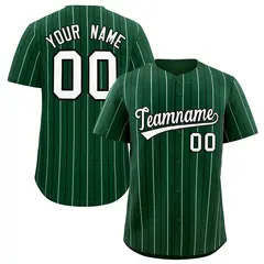 Green Black and White Bi-Color Stripes Baseball Jersey 1