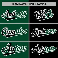 Green Black-Black Two Tone Split Varsity Letterman Jacket 5