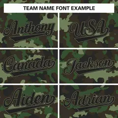 Green Black Camo Sleeveless Authentic Baseball Jersey 4