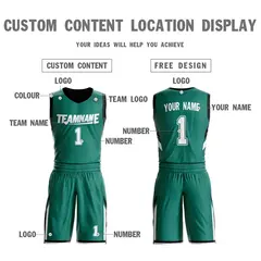 Green Black Double Side Sportswear Basketball Jersey 4
