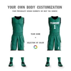 Green Black Double Side Sportswear Basketball Jersey 5
