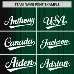 Green Black Gradient Pinstripe Varsity Full-Snap Baseball Jacket 3