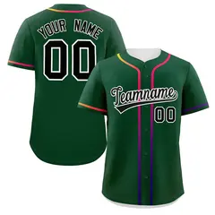 Green Black Gradient Ribbed Authentic Baseball Jersey 1