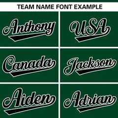Green Black Gradient Ribbed Authentic Baseball Jersey 3