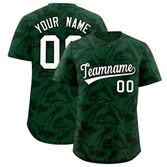 Green Black Graffiti Pattern Authentic Baseball Jersey 1