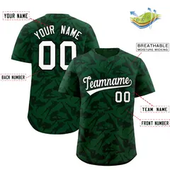 Green Black Graffiti Pattern Authentic Baseball Jersey 2