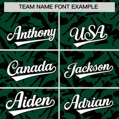 Green Black Graffiti Pattern Authentic Baseball Jersey 3
