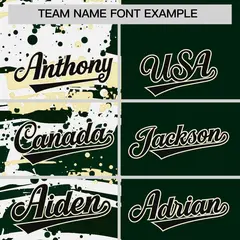 Green Black Graffiti Pattern Varsity Full-Snap Letterman Baseball Jacket 3
