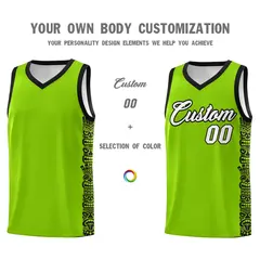 Green Black Indians Pattern Basketball Uniform Jersey 3