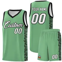 Green Black Indians Pattern Basketball Uniform Jersey 1