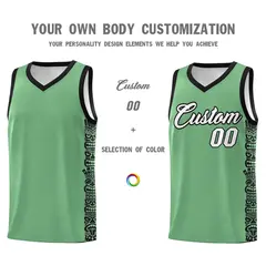 Green Black Indians Pattern Basketball Uniform Jersey 3