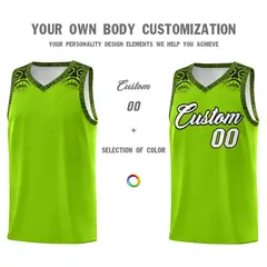 Green Black Indians Print Basketball Uniform Jersey 3