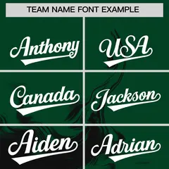 Green Black Ink Pattern Authentic Baseball Jersey 3