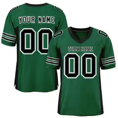 Green Black Insert Color Design Mesh Football Jersey