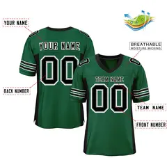 Green Black Insert Color Design Mesh Football Jersey 2