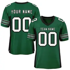 Green Black Insert Color Design Mesh Football Jersey