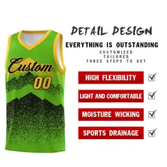 Green Black Mountain Fade Gradient Fashion Basketball Jersey 2