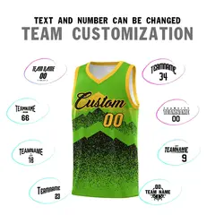 Green Black Mountain Fade Gradient Fashion Basketball Jersey 4
