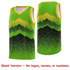 Green Black Mountain Fade Gradient Fashion Basketball Jersey 6
