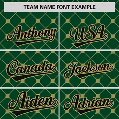 Green Black-Old Gold Plaid Authentic Baseball Jersey 3