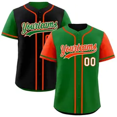 Green Black Reversible Raglan Sleeves Baseball Jersey 1