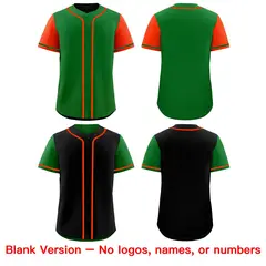 Green Black Reversible Raglan Sleeves Baseball Jersey 9