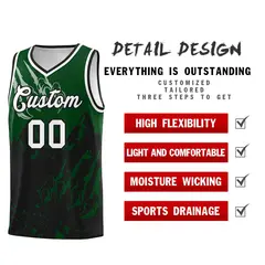 Green Black Snow Mountain Beast Pattern Basketball Jersey 2