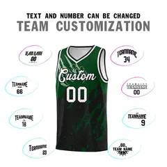 Green Black Snow Mountain Beast Pattern Basketball Jersey 4
