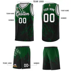 Green Black Snow Mountain Beast Pattern Basketball Jersey 5