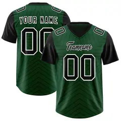 Green Black Star Pattern Raglan Sleeves Football Jersey 1