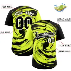 Green Black Swirl Graffiti Baseball Jersey 2