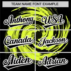 Green Black Swirl Graffiti Baseball Jersey 3